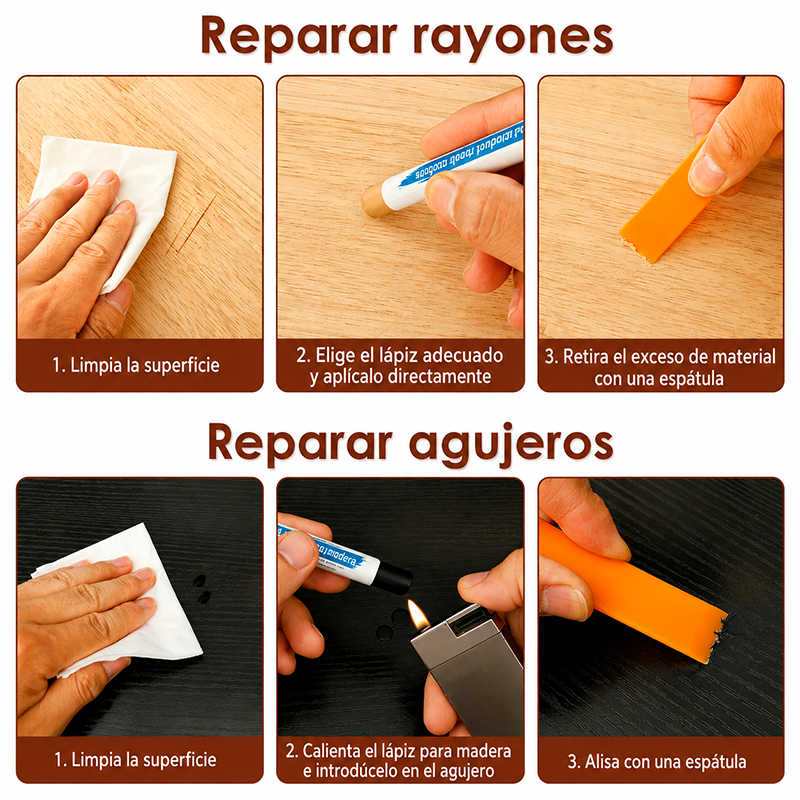 KIT DE RETOQUE PARA MADERA / PAGO CONTRA ENTREGA