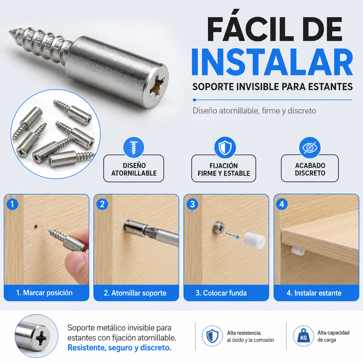 SOPORTE INVISIBLE PARA ESTANTES / PAGO CONTRA ENTREGA