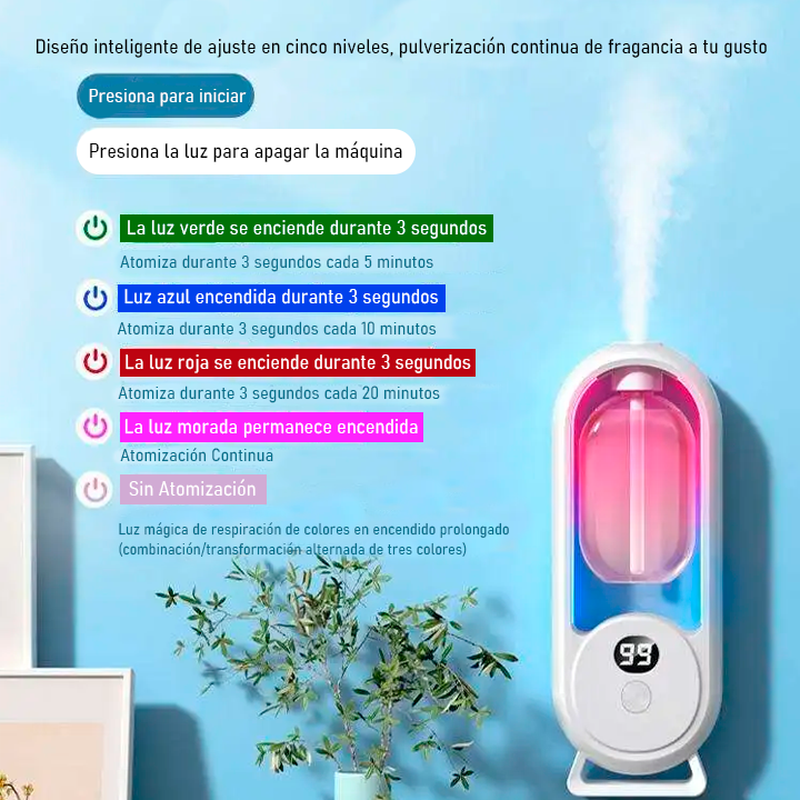 DIFUSOR DE ACEITE AROMÁTICO CON HUMIDIFICADOR Y PANTALLA DIGITAL / PAGO CONTRA ENTREGA