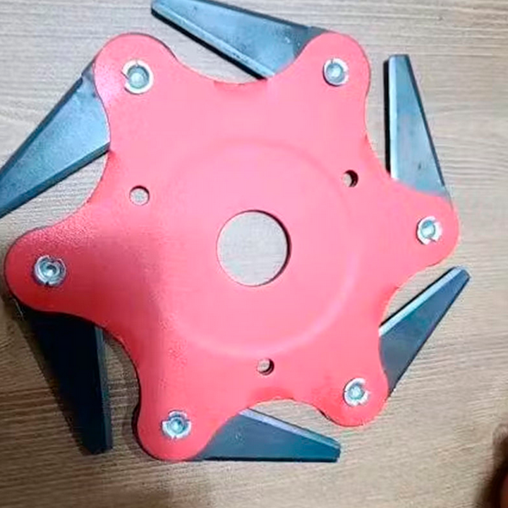 CUCHILLA GIRATORIA DE ACERO DE 6 HOJAS TIPO ESTRELLA PARA DESBROZADORA / PAGO CONTRA ENTREGA