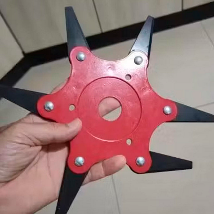 CUCHILLA GIRATORIA DE ACERO DE 6 HOJAS TIPO ESTRELLA PARA DESBROZADORA / PAGO CONTRA ENTREGA