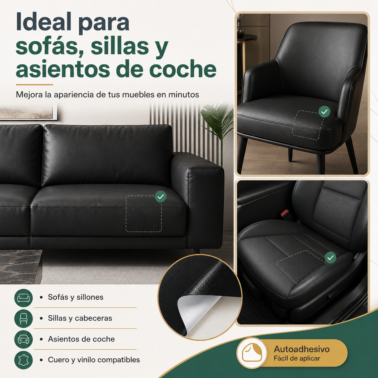 PARCHE REPARADOR DE CUERO / PAGO CONTRA ENTREGA