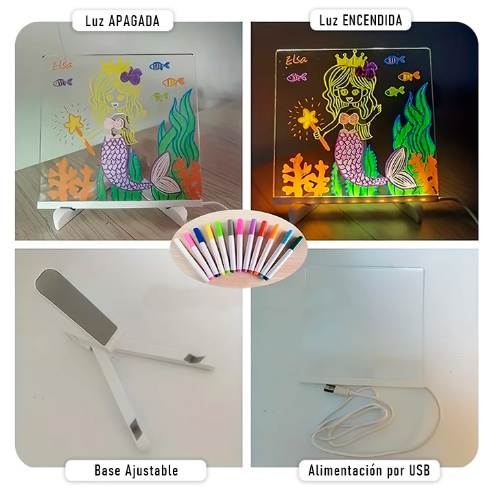 PIZARRA LED ACRÍLICA CON MARCADORES NEÓN BORRABLES / PAGO CONTRA ENTREGA