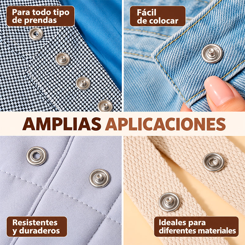 KIT DE 50 BOTONES A PRESIÓN Y HERRAMIENTA / PAGO CONTRA ENTRREGA