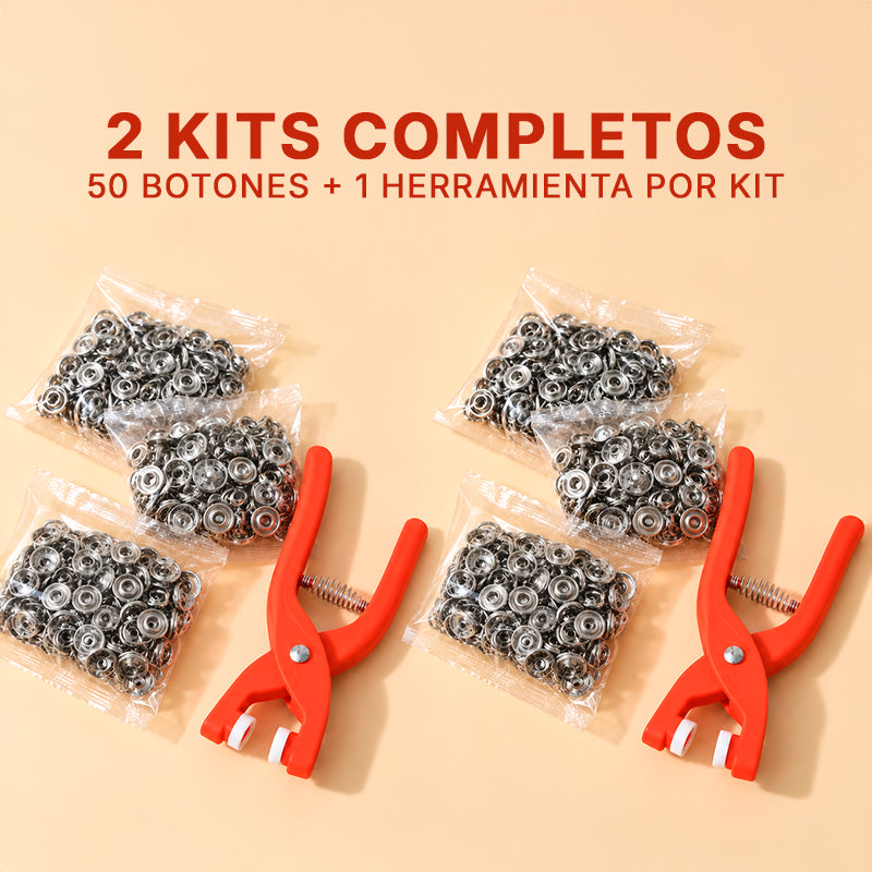 KIT DE 50 BOTONES A PRESIÓN Y HERRAMIENTA / PAGO CONTRA ENTRREGA