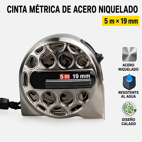 CINTA MÉTRICA RETRÁCTIL DE ACERO INOXIDABLE 5 M / PAGO CONTRA ENTREGA