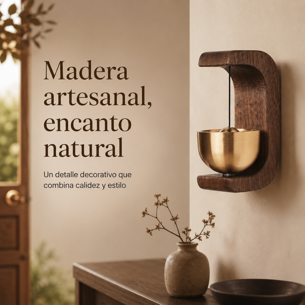 TIMBRE COLGANTE DE MADERA / PAGO CONTRA ENTREGA