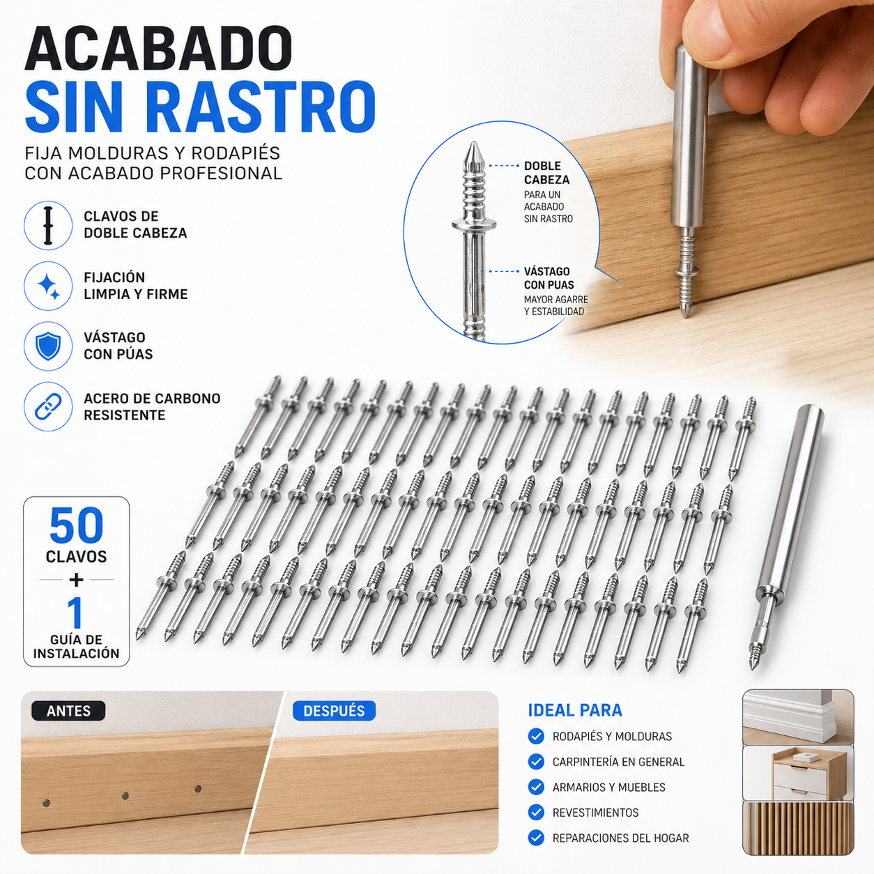 CLAVOS DE FIJACIÓN / PAGO CONTRA ENTREGA
