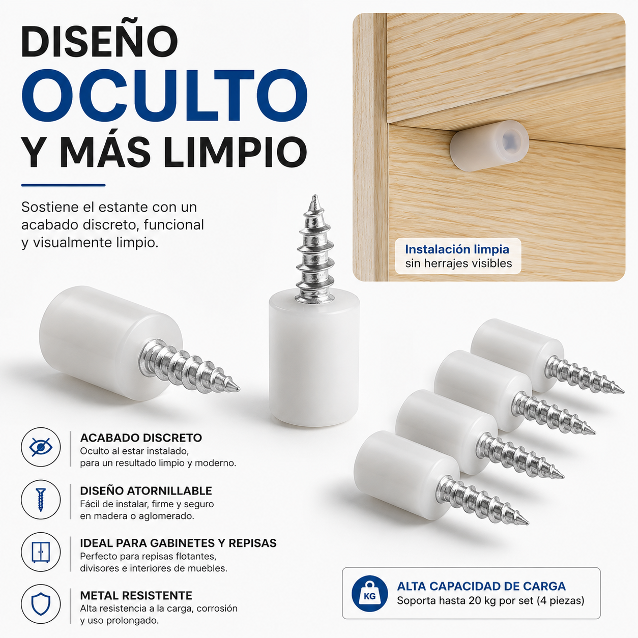 SOPORTE INVISIBLE PARA ESTANTES / PAGO CONTRA ENTREGA