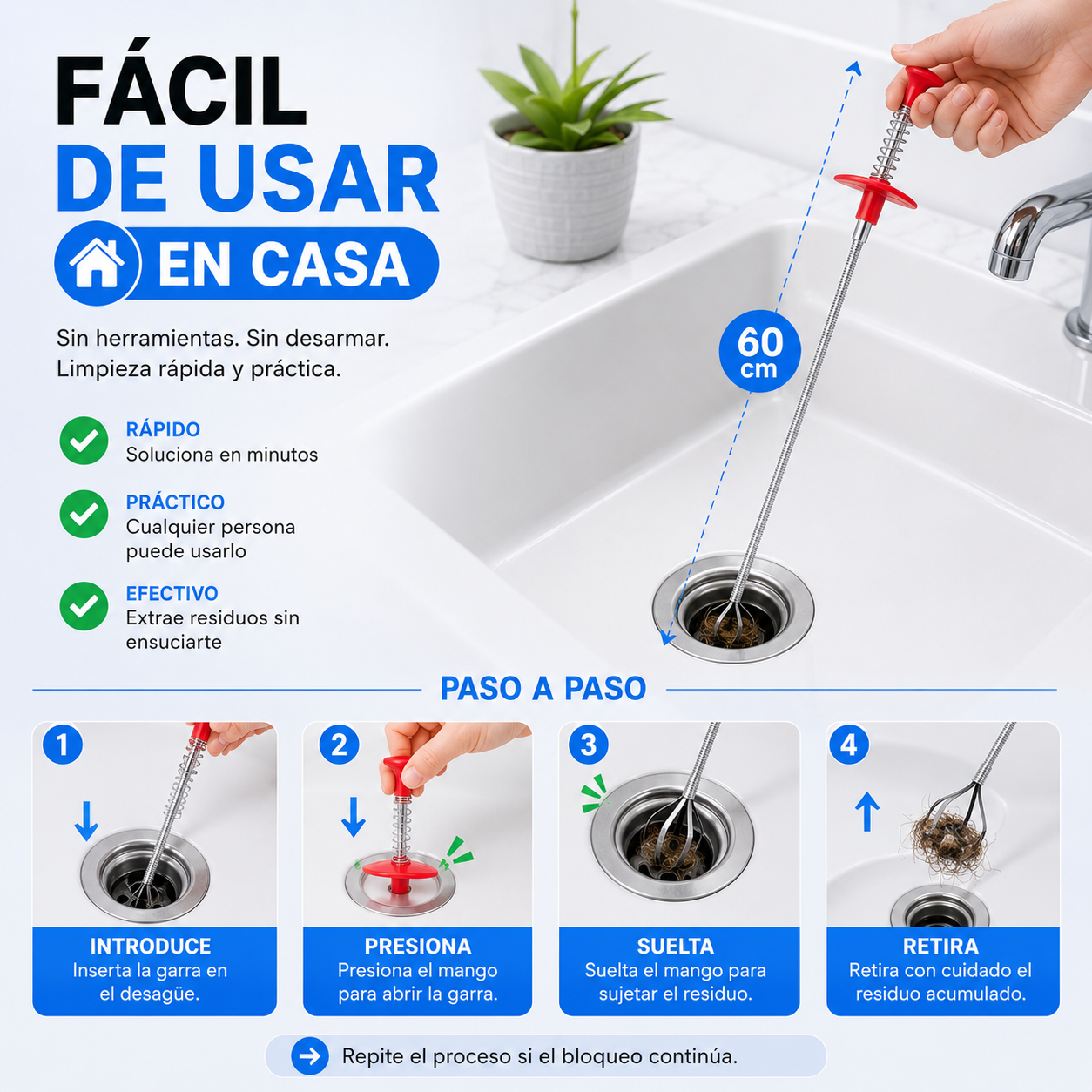 DESTAPADOR MANUAL PARA DESAGÜE / PAGO CONTRA ENTREGA