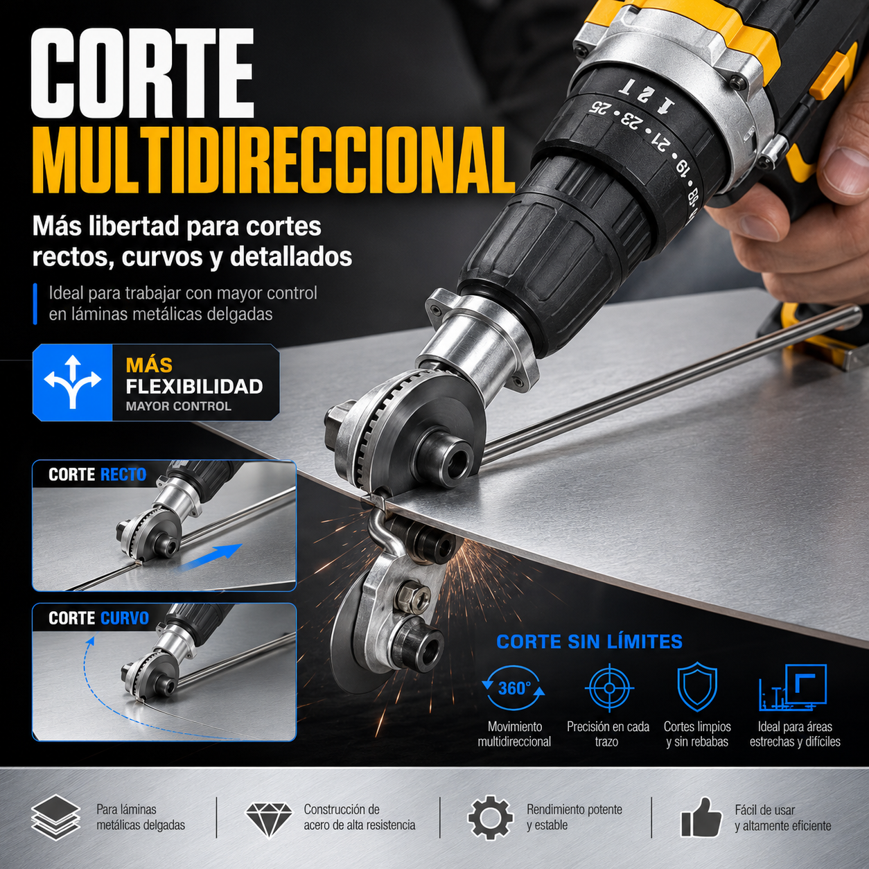 ADAPTADOR CORTADOR DE METAL PARA TALADRO / PAGO CONTRAENTREGA