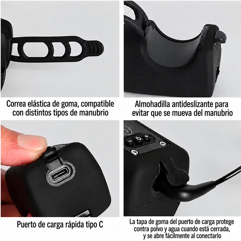 LUZ DELANTERA RECARGABLE PARA BICICLETA CON BOCINA / PAGO CONTRA ENTREGA