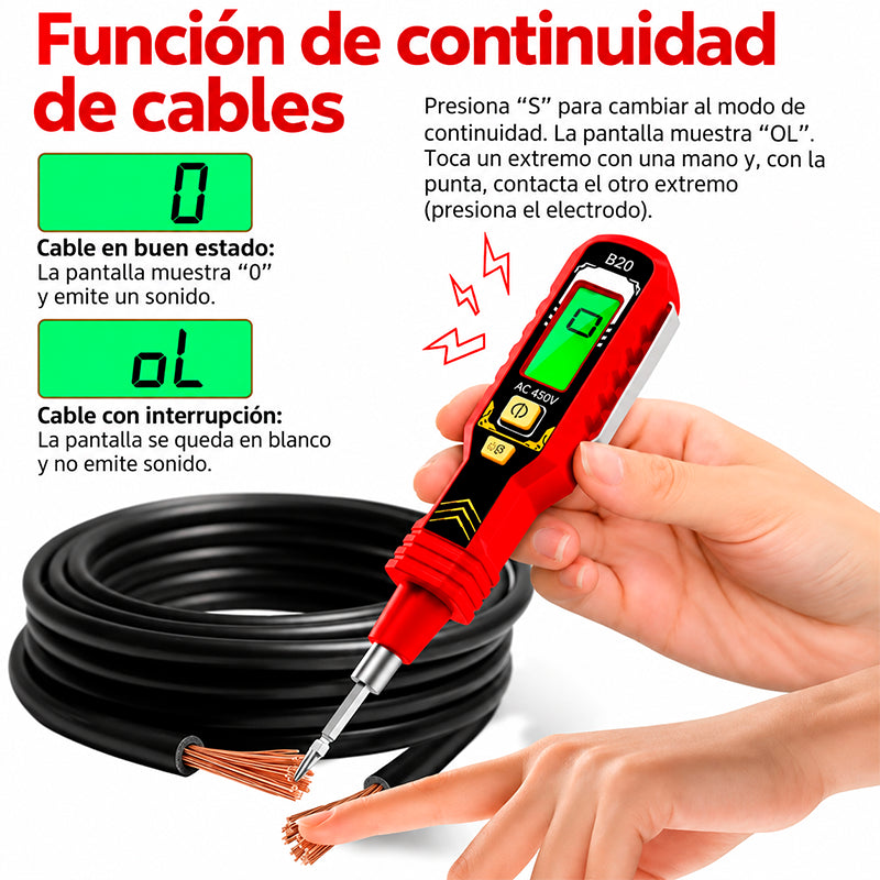 PROBADOR DIGITAL DE VOLTAJE 2 EN 1 CON DESTORNILLADOR / PAGO CONTRA ENTREGA