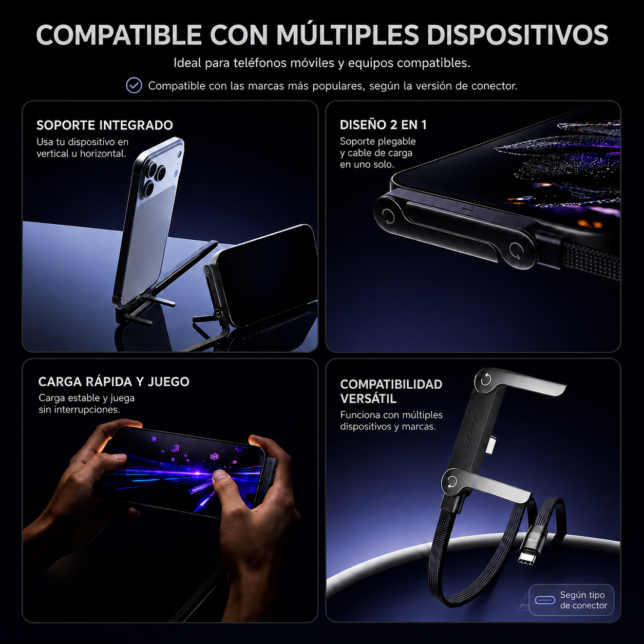 CABLE CON SOPORTE INTEGRADO / PAGO CONTRA ENTREGA