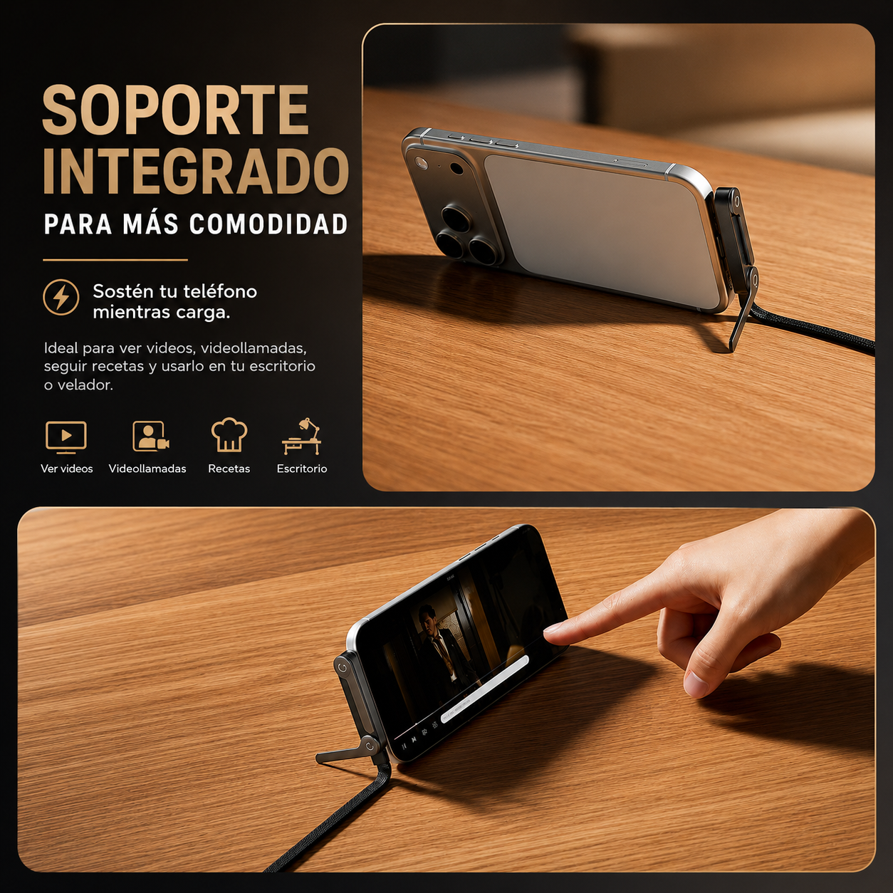 CABLE CON SOPORTE INTEGRADO / PAGO CONTRA ENTREGA