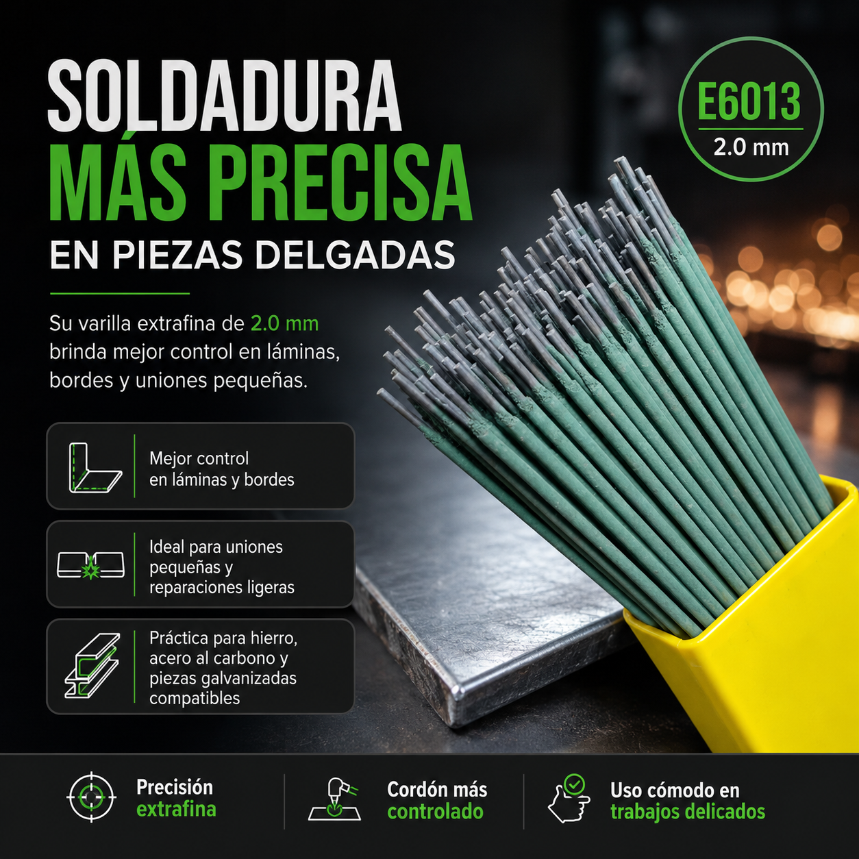 VARILLA E6013 VERDE PARA SOLDAR / PAGO CONTRA ENTREGA