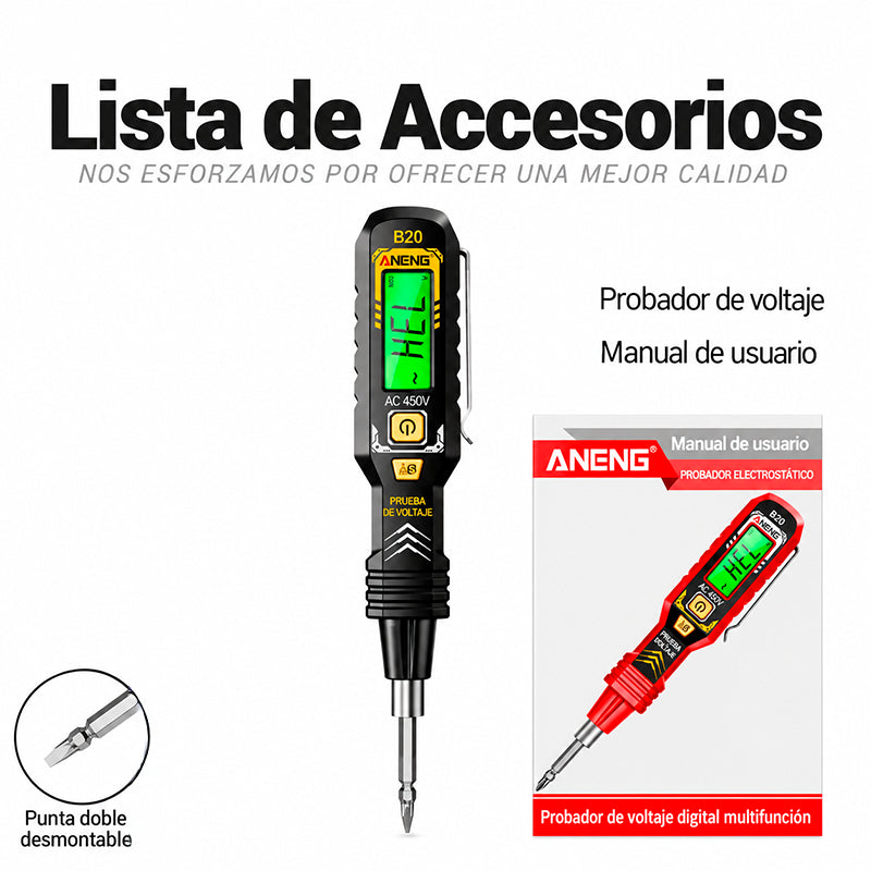 PROBADOR DIGITAL DE VOLTAJE 2 EN 1 CON DESTORNILLADOR / PAGO CONTRA ENTREGA