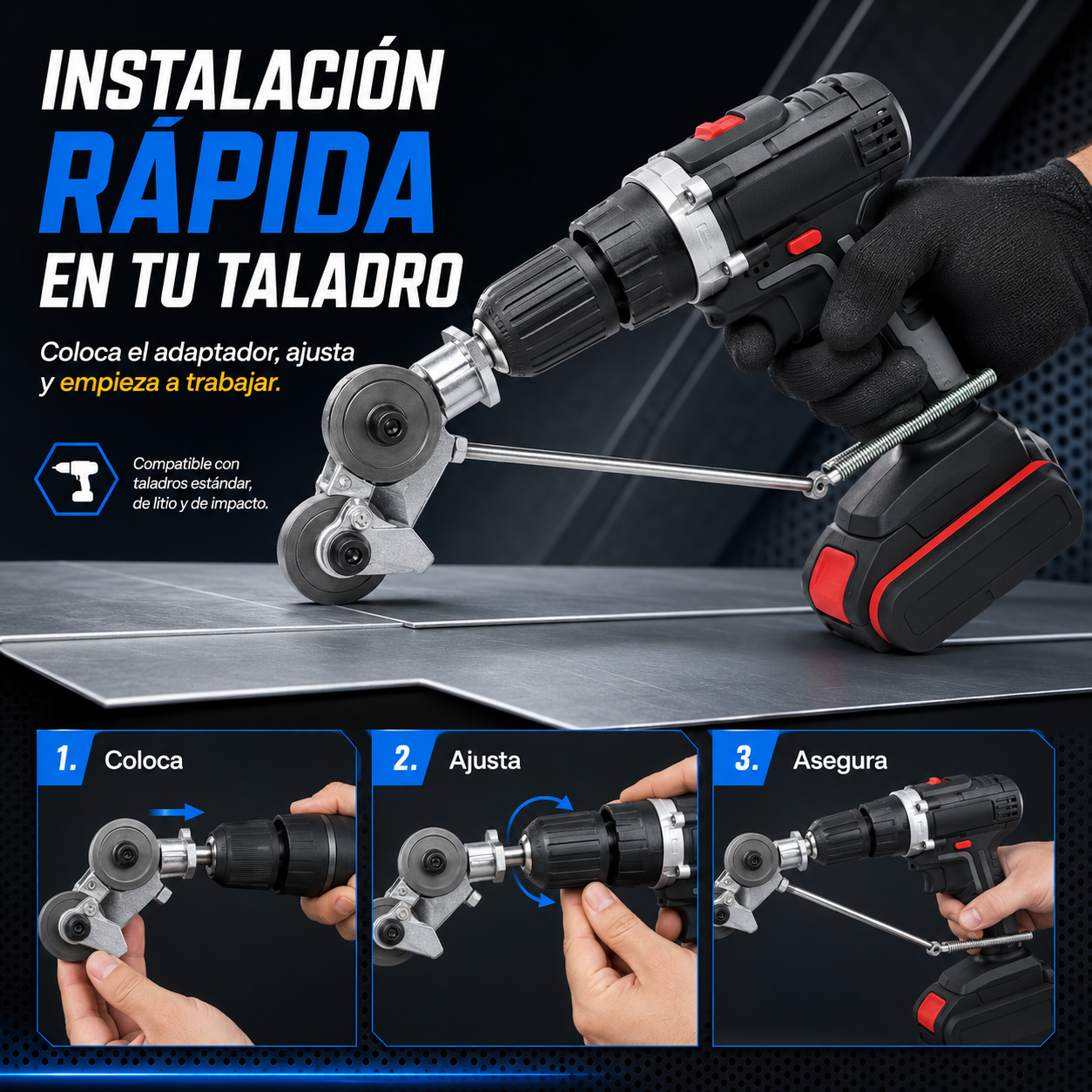 ADAPTADOR CORTADOR DE METAL PARA TALADRO / PAGO CONTRAENTREGA