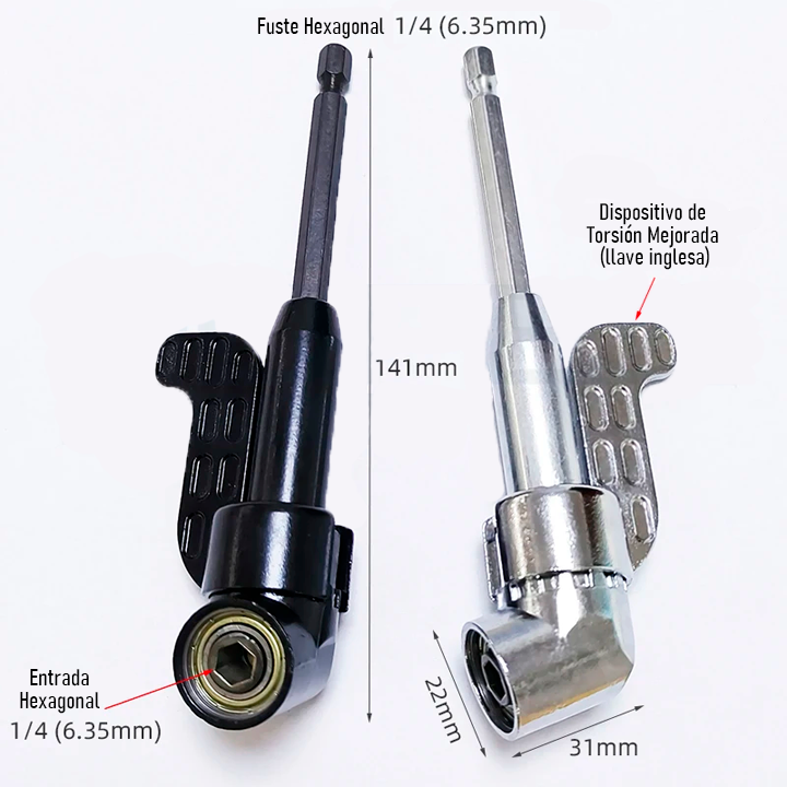ADAPTADOR ANGULAR DE 105° MAGNÉTICO PARA TALADRO Y PUNTAS DE DESTORNILLADOR / PAGO CONTRA ENTREGA