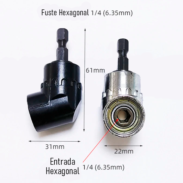 ADAPTADOR ANGULAR DE 105° MAGNÉTICO PARA TALADRO Y PUNTAS DE DESTORNILLADOR / PAGO CONTRA ENTREGA