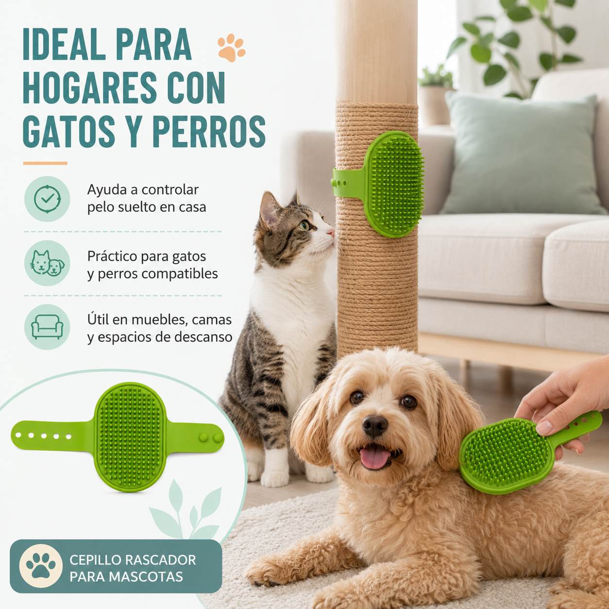 CEPILLO RASCADOR PARA MASCOTAS / PAGO CONTRA ENTREGA