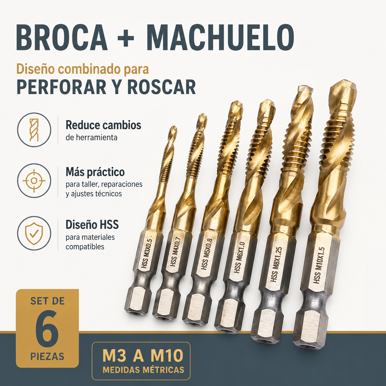 SET COMBINADO BROCA MACHUELO / PAGO CONTRA ENTREGA