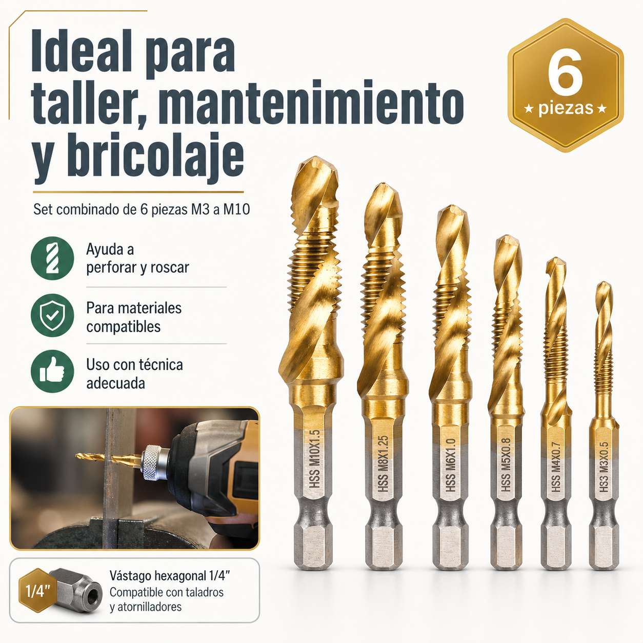 SET COMBINADO BROCA MACHUELO / PAGO CONTRA ENTREGA