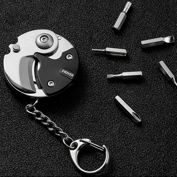 LLAVERO MONEDA CON CUCHILLA EN FORMA DE GARRA Y MINI DESTORNILLADORES / PAGO CONTRA ENTREGA