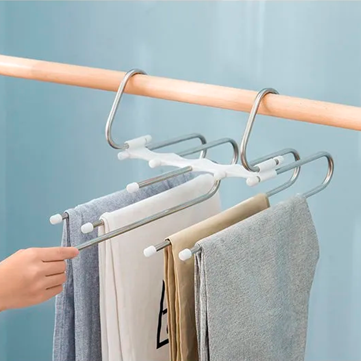 PERCHERO DE PANTALONES MULTIUSO DE 5 NIVELES - ACERO INOXIDABLE / PAGO CONTRA ENTREGA