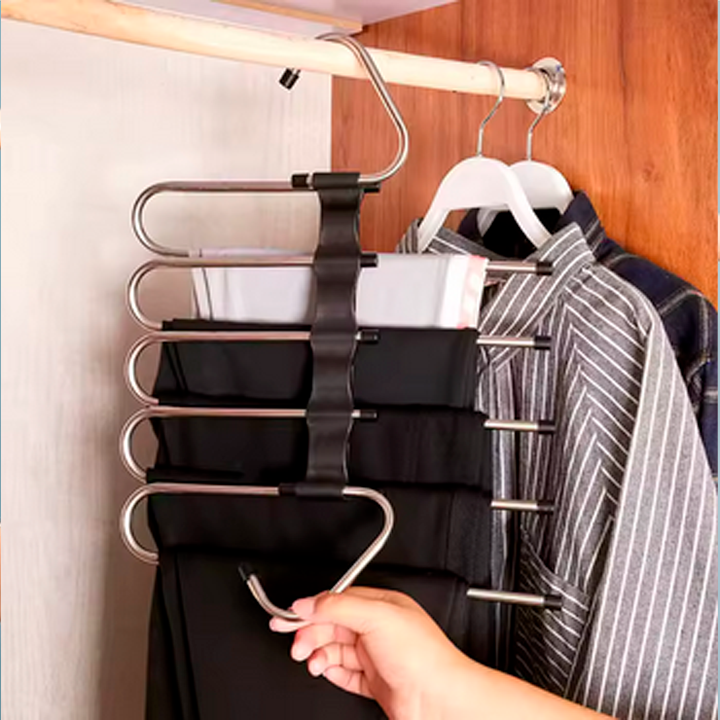PERCHERO DE PANTALONES MULTIUSO DE 5 NIVELES - ACERO INOXIDABLE / PAGO CONTRA ENTREGA