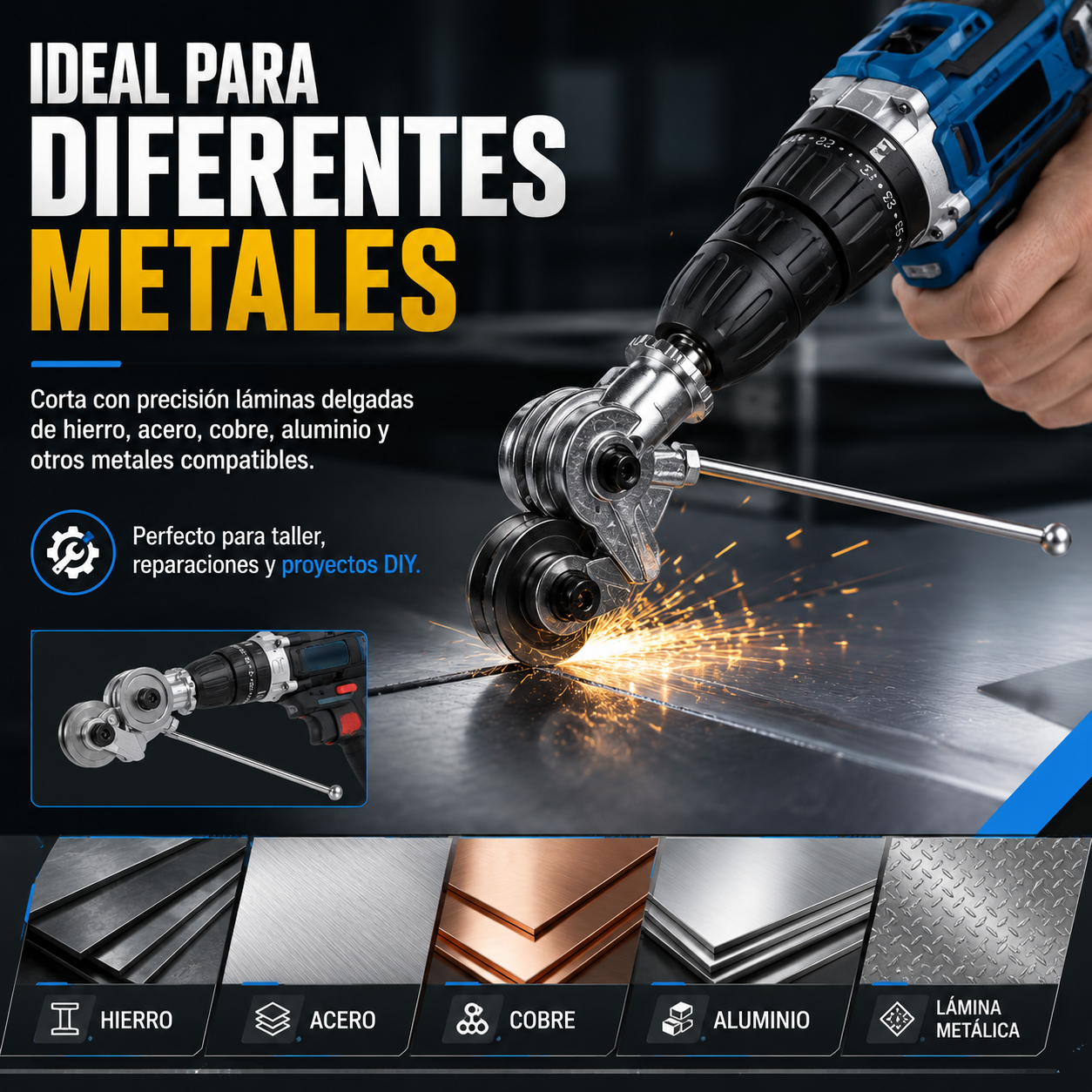 ADAPTADOR CORTADOR DE METAL PARA TALADRO / PAGO CONTRAENTREGA