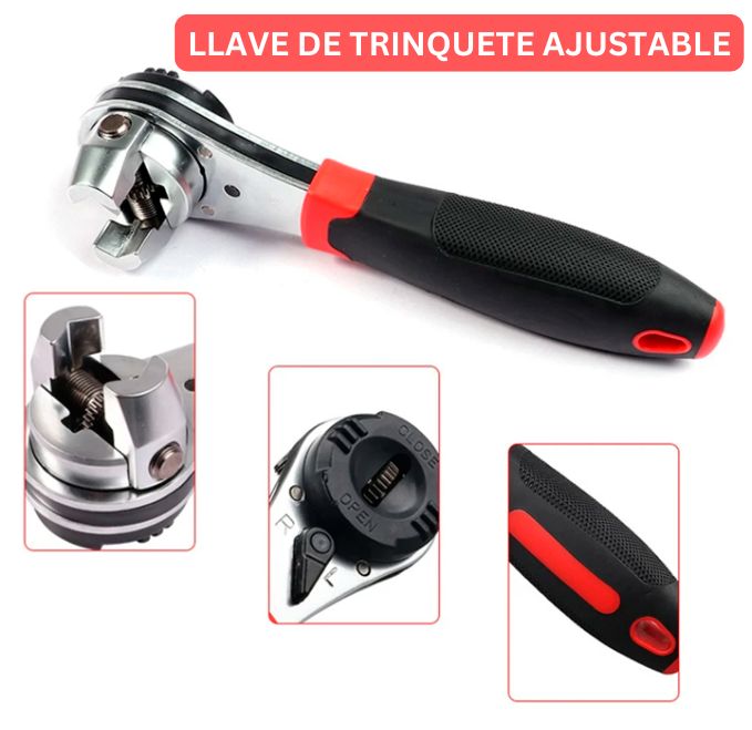 LLAVE DE TRINQUETE AJUSTABLE PARA TORNILLOS DE 6-22 mm / PAGO CONTRA ENTREGA